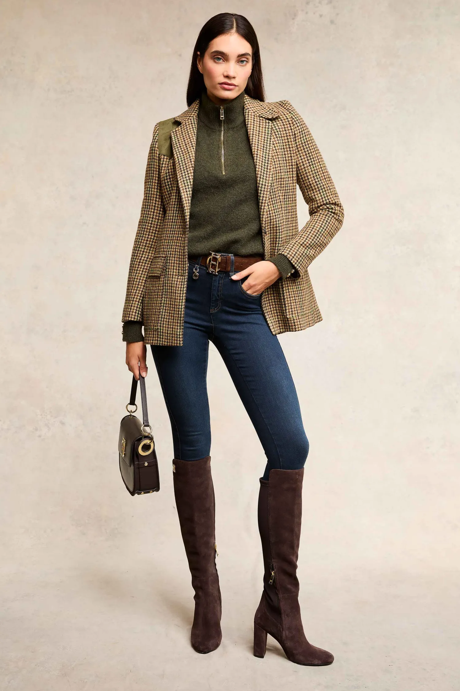Discount Tori Quarter Zip Knit (Forest Green) Women Knitwear