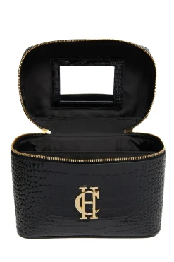 Online Travel Makeup Bag (Black Croc) Women Holdalls & Suitcases|Travel Bags