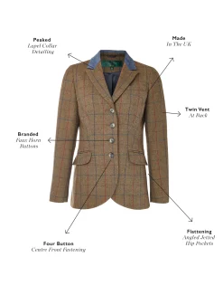 Hot Tweed Riding Jacket (Glen Green) Women Jackets|Tailoring