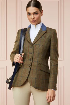 Hot Tweed Riding Jacket (Glen Green) Women Jackets|Tailoring