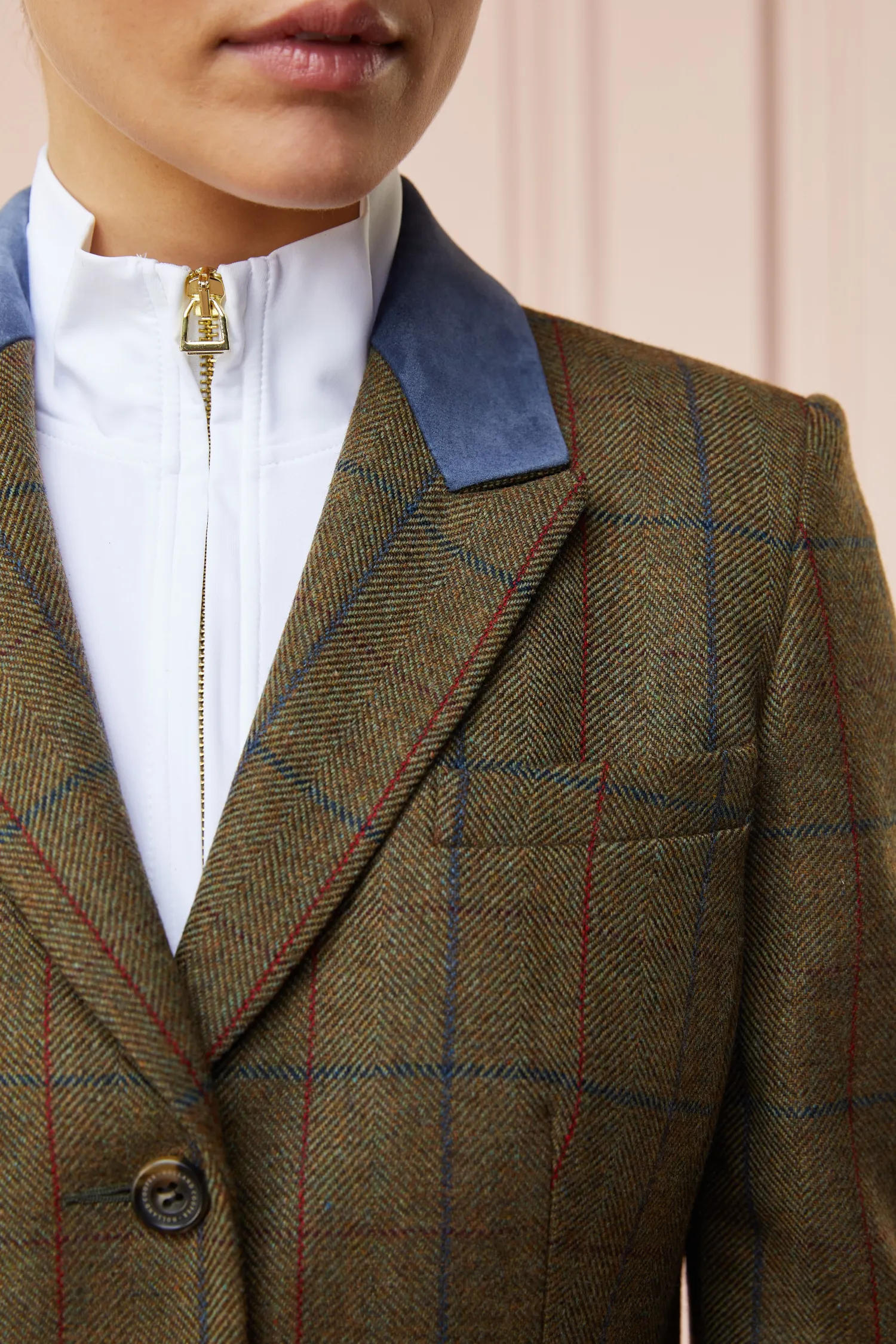 Hot Tweed Riding Jacket (Glen Green) Women Jackets|Tailoring