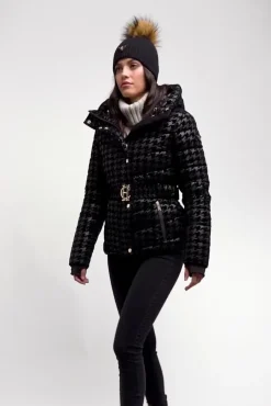 Fashion Vermont Puffer Jacket (Mono Houndstooth) Women Jackets