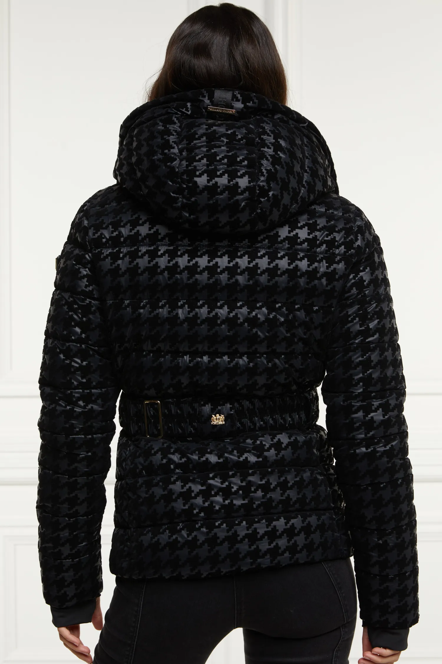 Fashion Vermont Puffer Jacket (Mono Houndstooth) Women Jackets