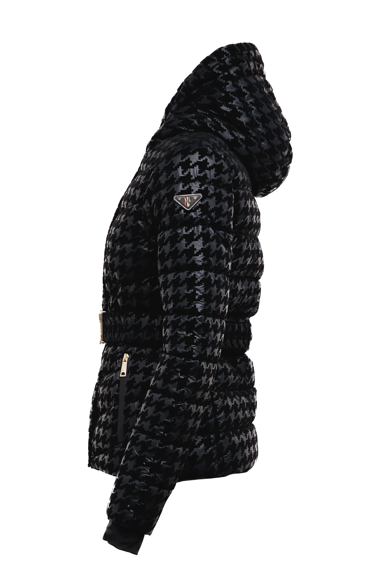 Fashion Vermont Puffer Jacket (Mono Houndstooth) Women Jackets