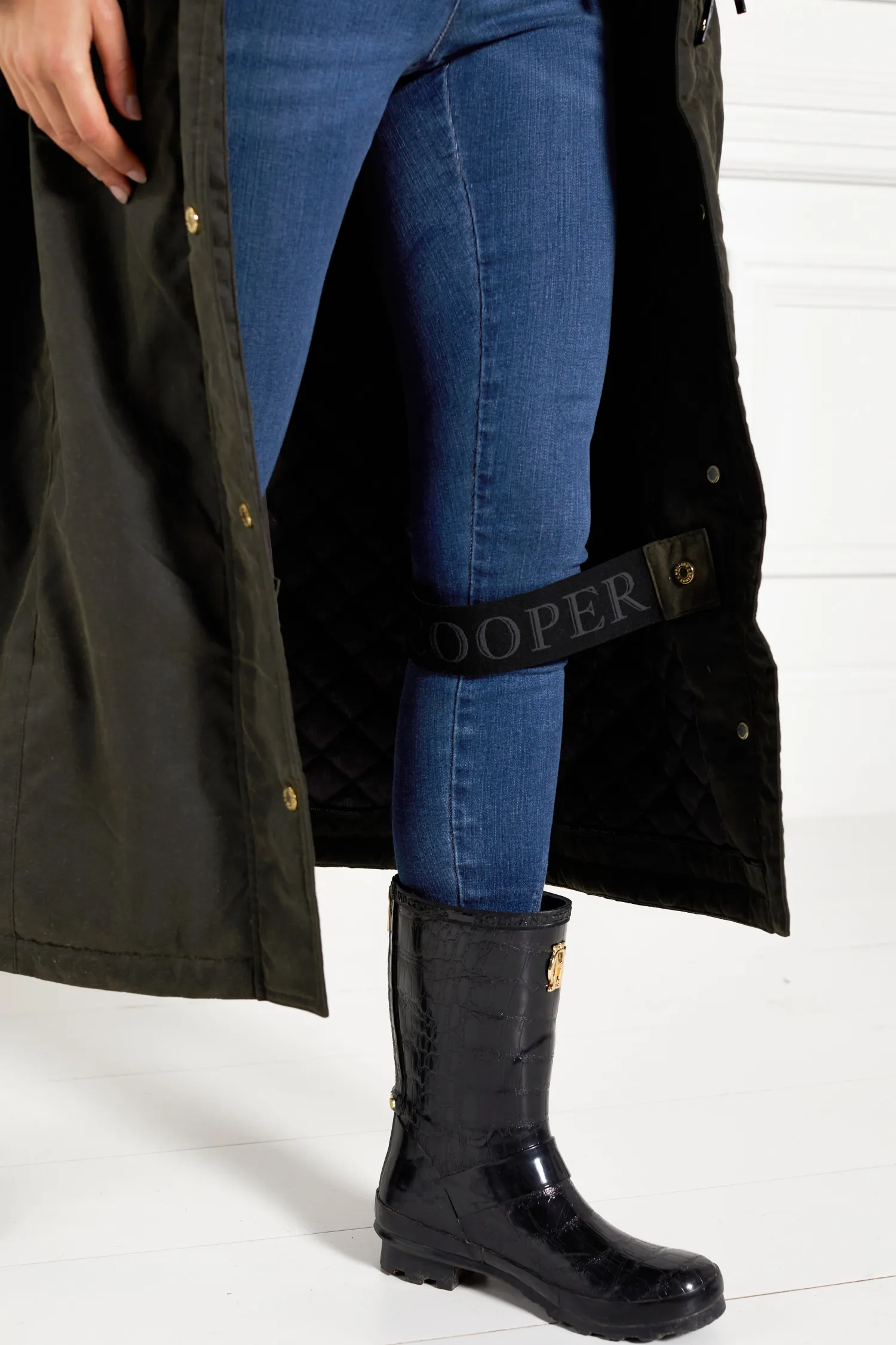 Clearance Wax Longline Field Coat (Dark Olive) Women Coats|Coats