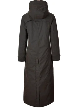 Clearance Wax Longline Field Coat (Dark Olive) Women Coats|Coats