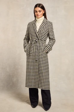 New Wrap Coat (Large Scale Houndstooth) Women Coats|Tailoring
