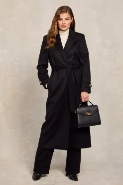 Best Wrap Coat (Soft Black) Women Coats|Tailoring
