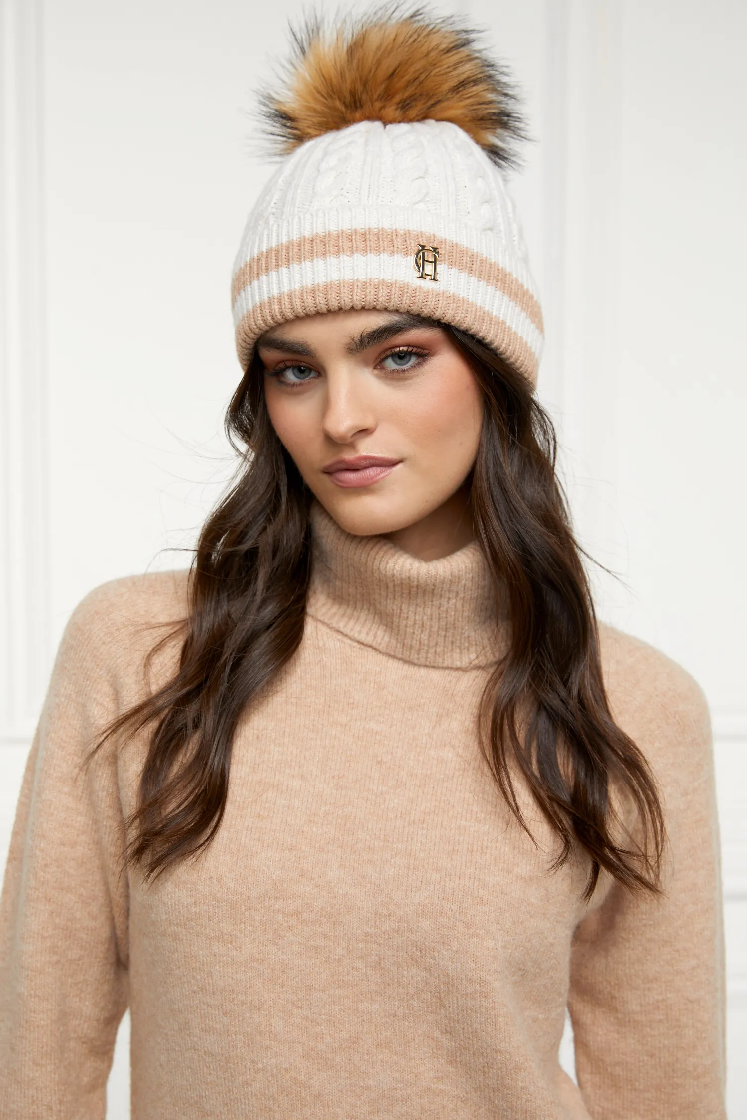 Fashion Zoe Bobble Hat ( Stripe) Women Hats & Headbands|Hats & Headbands